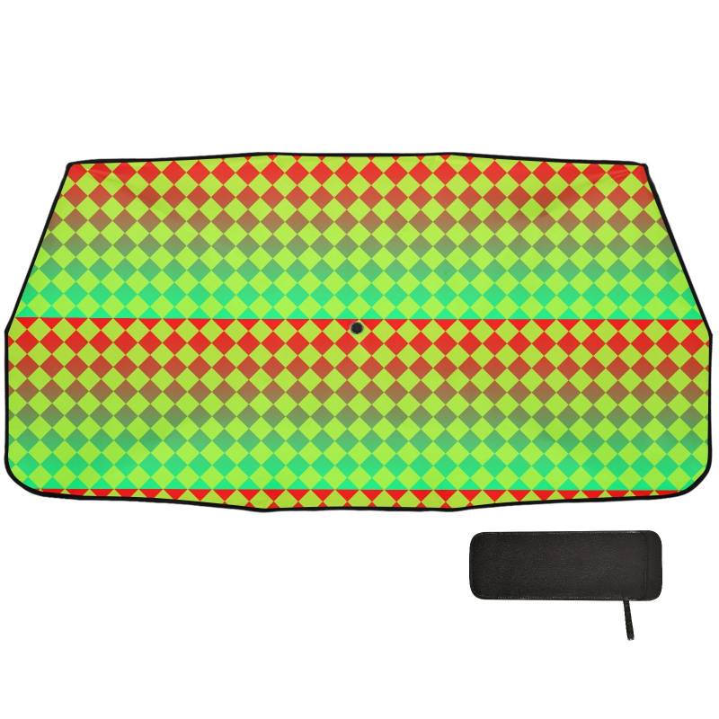 Buffalo Plaid Rot Gelb Grün Farbverlauf Regenschirm für Auto Windschutzscheibe Faltbarer Autoschirm Design Zubehör für Auto Protector Solar Para Carros von EtherSpher