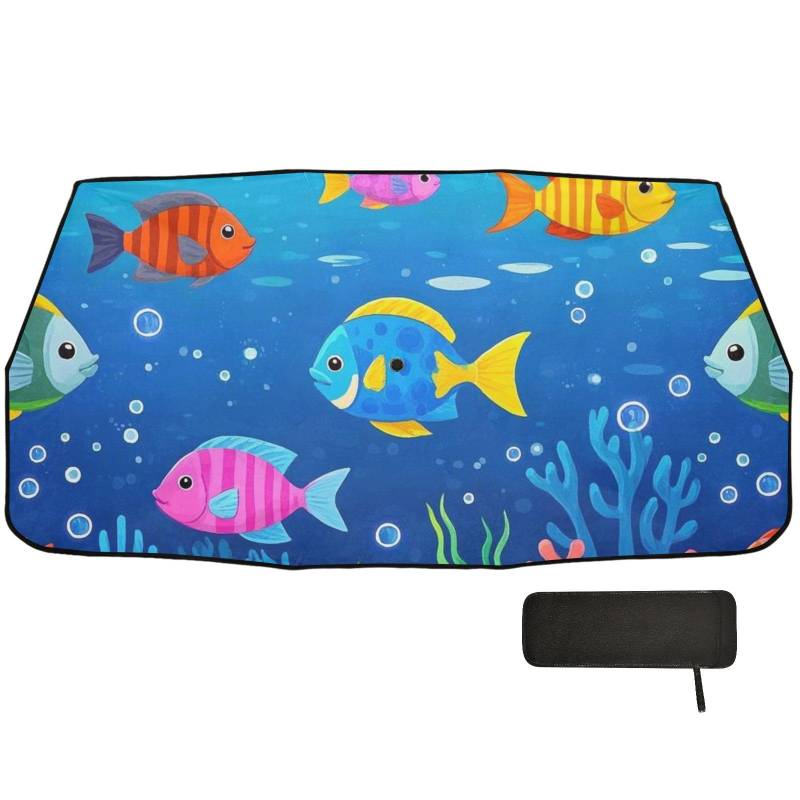 Cartoon Cute Color Fish Designed Car Windschutzscheibe Sonnenschutz Faltbar als Windschutzscheibenabdeckung Sheild Automatisch für Autos von EtherSpher