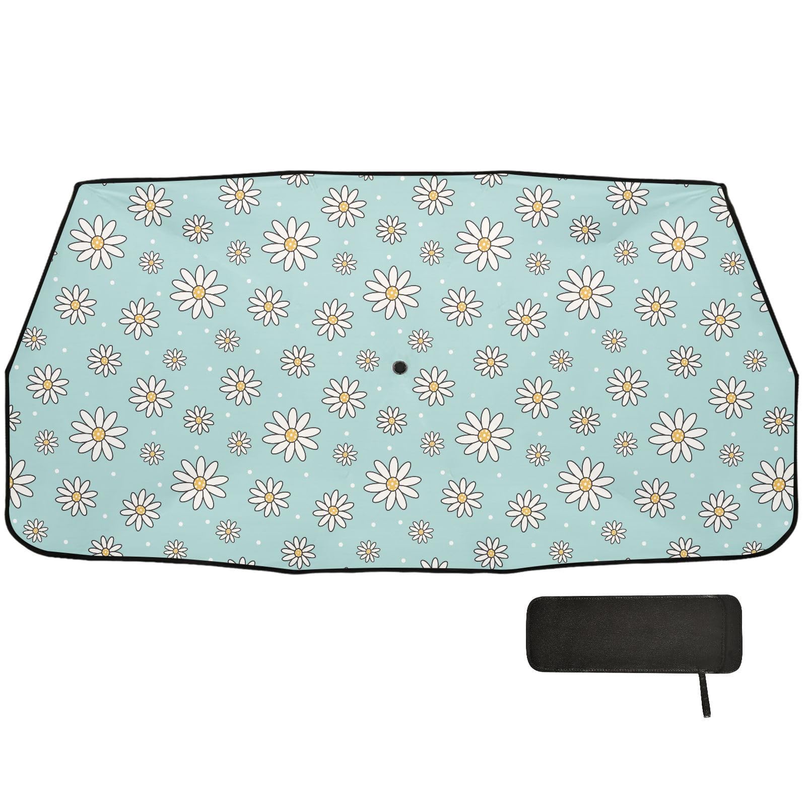 Cartoon Cute White Daisies Sunshade for car Windshield Foldable Protector Solar Man Autos para sol de carro Interior von EtherSpher