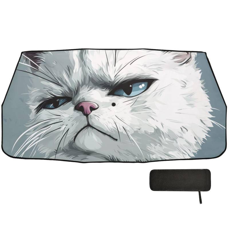 Cartoon Funny American Shorthair Cats Grieved Shield for car Windshield Foldable Sun Umbrella Guard Windshield Cover accesorios acesorios para coches von EtherSpher