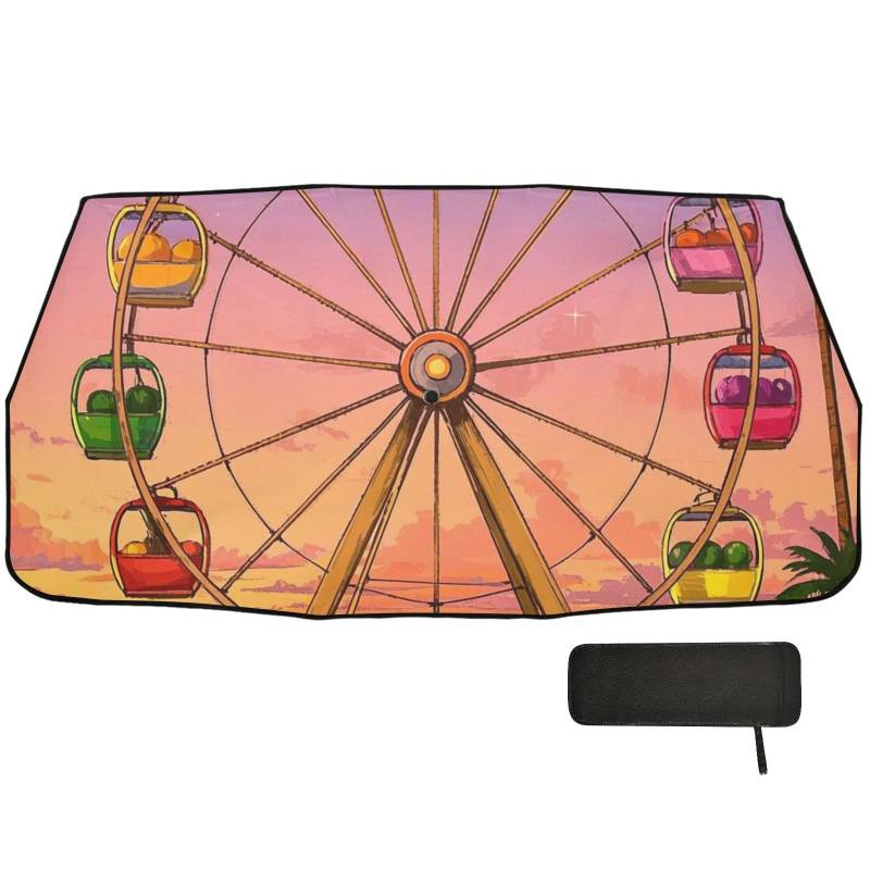 Fun Obst Riesenrad Cartoon Entworfen Auto Windschutzscheibe Sonnenschutz Faltbare Falten mit Organizer Windschild tapa sol para Autos von EtherSpher