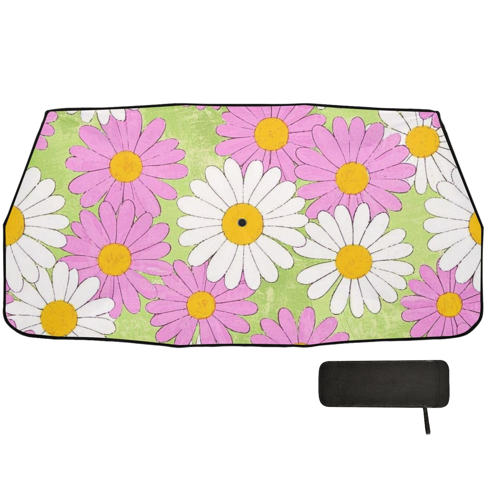 Lovely Daisy Floral Pfirsichweiß gestaltetes Automobil-Innen-Sonnenschutz faltbar für Frauen Vollschutz Windschutzscheibe Automatik Para Autos von EtherSpher