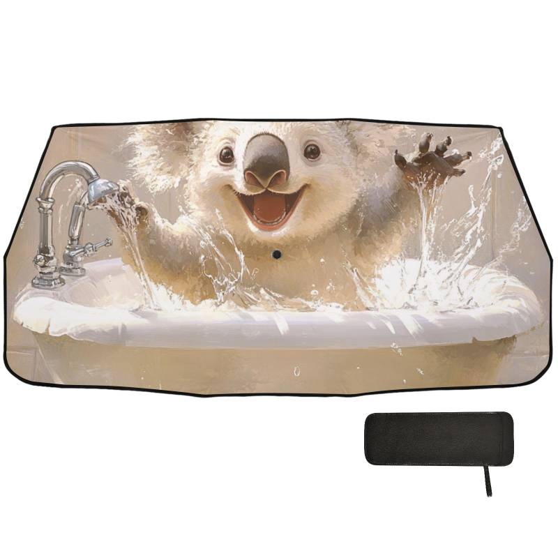 Lustiger Koala-Retro-Badewannen-Schutz für die Windschutzscheibe, faltbarer Reflektor, für Frontscheibe, Sonnenschirm von EtherSpher