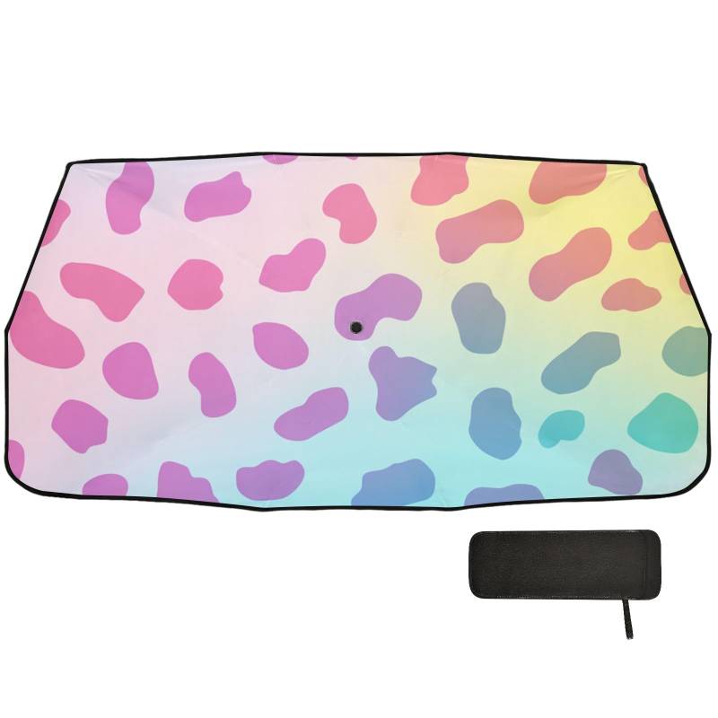 Modischer Regenbogen-Leopardenmuster, Windschutzscheibe, Sonnenschutz, faltbar, Reflektor-Design, Sonnenblocker für Auto, polarisado para carro von EtherSpher