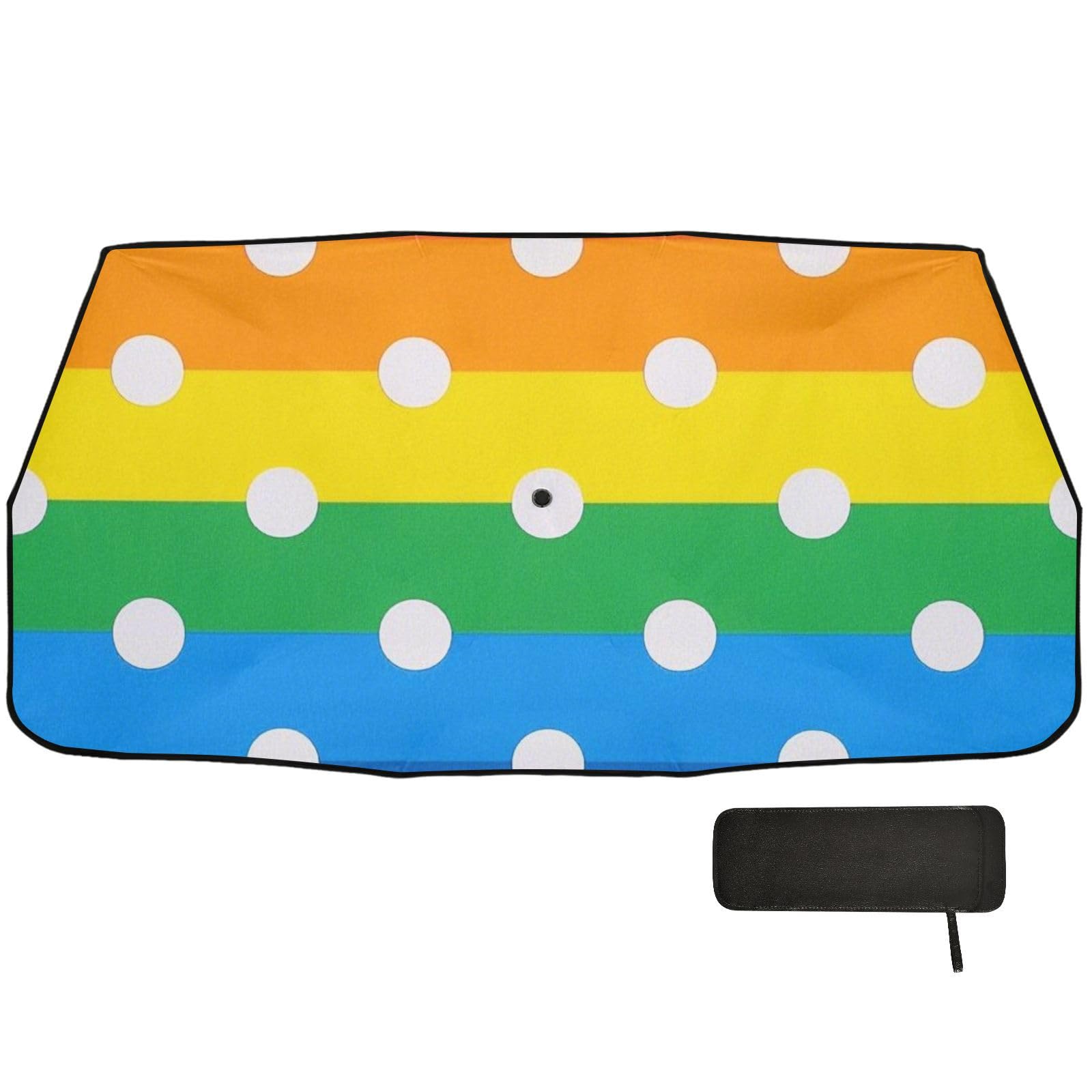 Regenschirm mit Cartoon-Punkten, Regenbogen-Design, faltbar, wie im Fernsehen gesehen, Sonnenschutz, Sonnenschutz, Sonnenschutz, Sonnenschutz, Sonnenschutz, Sonnenschutz, Sonnenschutz, Para Carros von EtherSpher