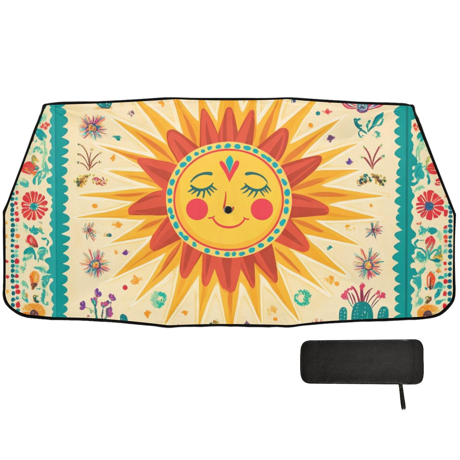 Sonnenblende im Bohemian-Stil, Retro, für Auto, Windschutzscheibe, faltbar, UV-Regenschirm, Windschutzscheiben-Abdeckung, Sonnenschirm von EtherSpher