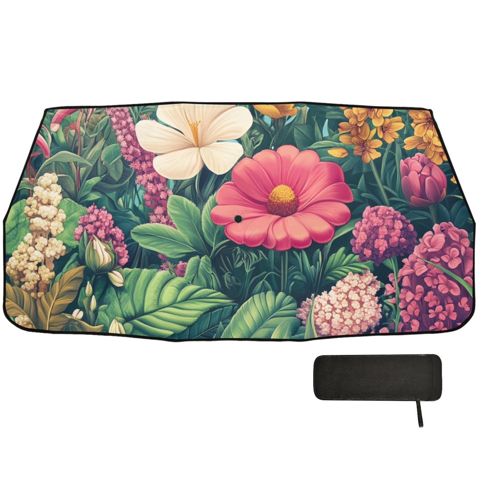 Sonnenschirm, Sonnenschutz, Motiv: Blüten, Blumen, Unkraut, Frühlingsdesign, zusammenklappbar, als Windschutzscheibenabdeckung, Sonnenschutz, Viseras para el sol para carros von EtherSpher