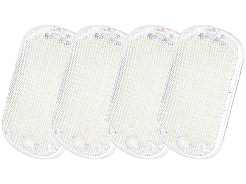 Etomvoop 4 Stück 60 LEDs Auto-Innen-LED-Leuchten mit Schalter, 12 V–85 V, superhelle Innen-Deckenleuchte, Auto-Leselicht für Van, LKW, Wohnmobil von Etomvoop