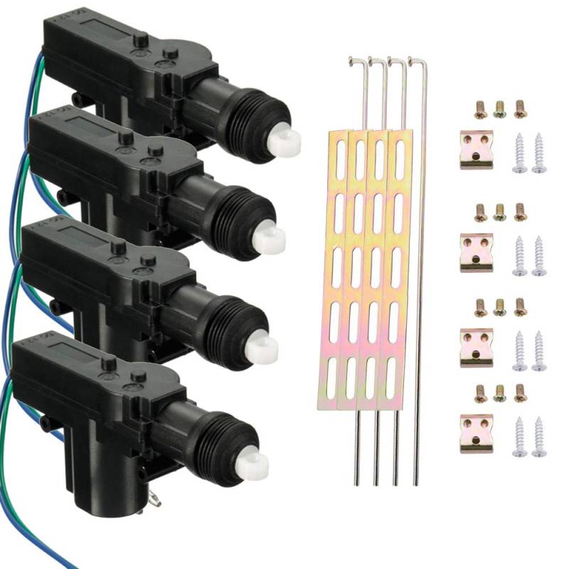 Etopar 4 Stück Universal Schwerlast KFZ Fahrzeug Türschloss Stellantrieb 2-polig Draht 12V Zentrale Tür Verriegelung Betätiger Verschlusssystem von ETOPARS