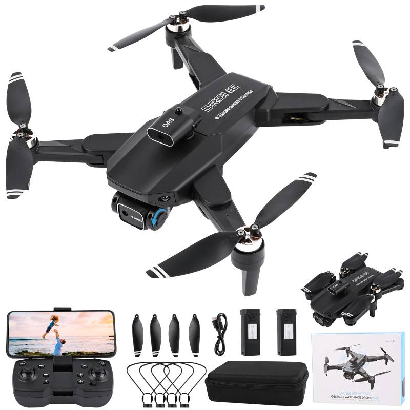 Euakee Drohne mit kamera 1080P, WiFi FPV Drone für Anfänger, RC Quadcopter mit 2 Batterien, Schwerkraft Sensor, Hindernisvermeidung, 3D Flip, One Key Abflug/Landung, One Key Ruckkehr, Headless Mode von Euakee