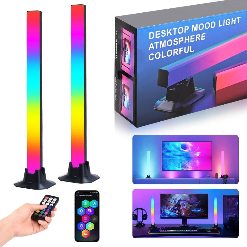 Euakee LED Lightbar, Musik Sync RGB IC LED Light Bar, TV Hintergrundbeleuchtung, Gaming Lampe Funktioniert RGB Ambient Smart Sync mit Musik und APP Control Steuerung für Zimmer Gaming Deko von Euakee