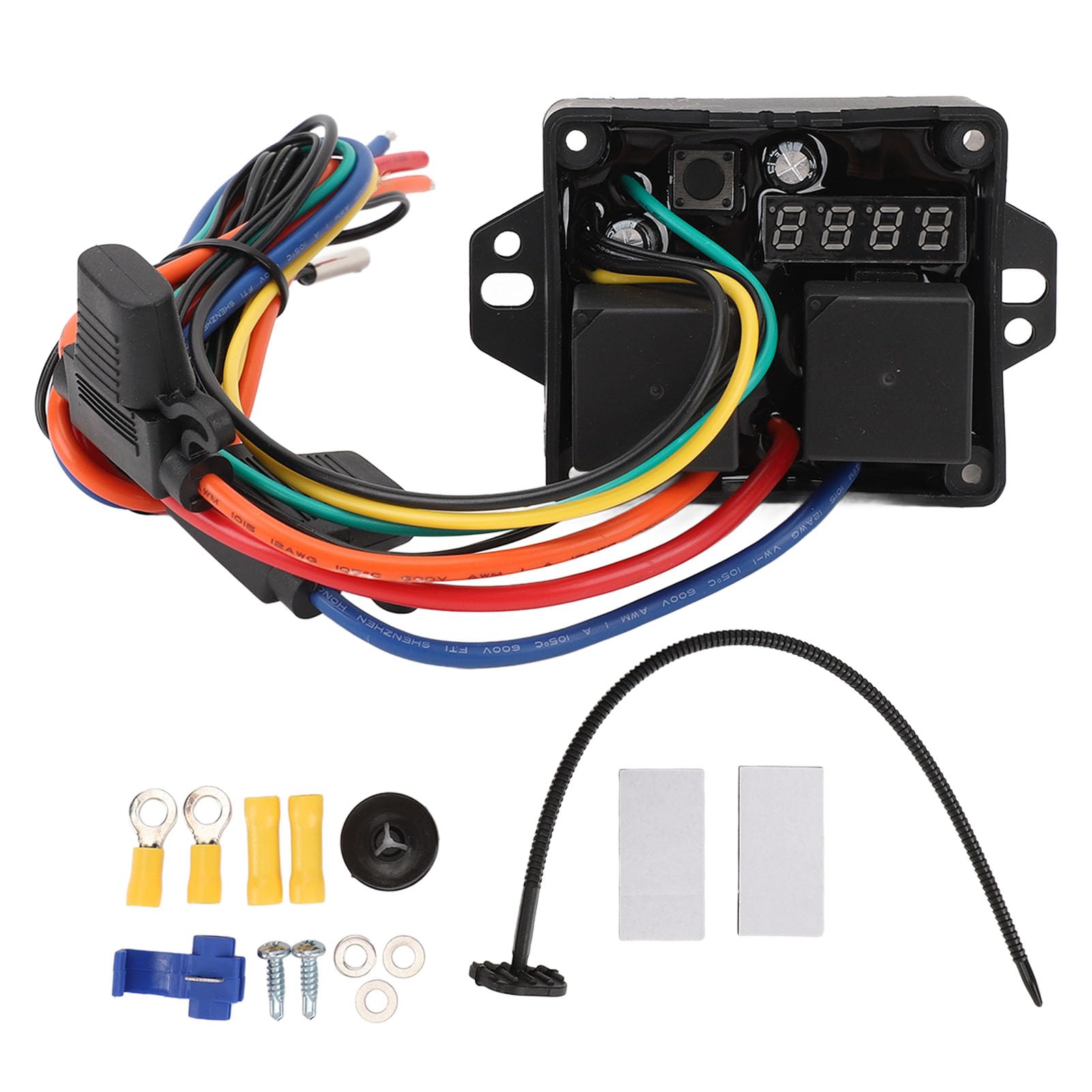 Digitallüfter Controller 12V, Einstellbare Elektrische Lüfter -Controller -Kit 104 ℉ Bis 230 ℉, Betreiben Sie 1 oder 2 Lüfter, Sensoren für Kühlkörper und Kühlmittelschlauch von Eujgoov