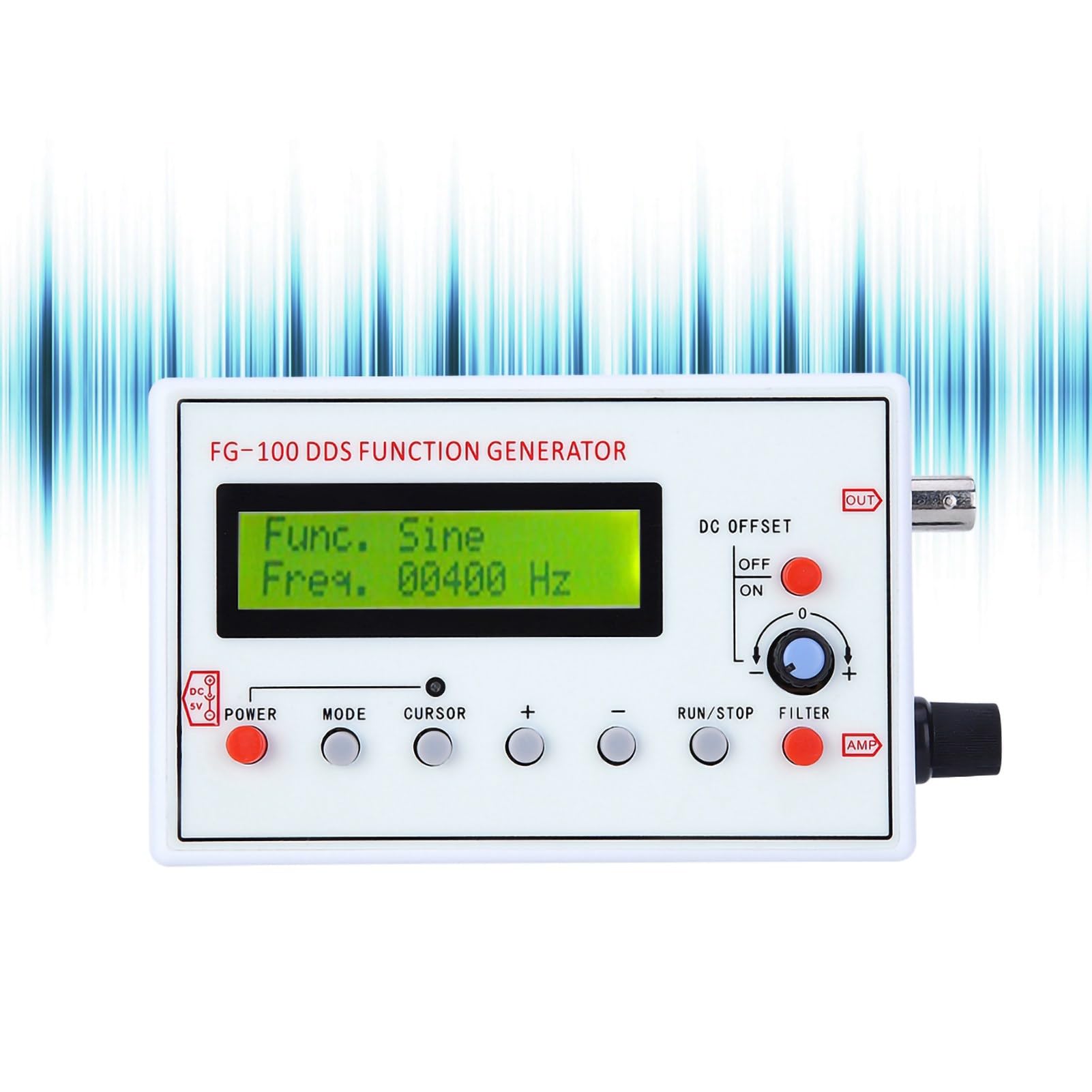 Eujgoov FG - 100 Funktionsgenerator DDS - Signalgeneratorzähler, 1 Hz - 500 kHz DDS - Funktionssignalgenerator Frequenzmesser Signalquellenmodul Frequenzzähler, Sinusgenerator von Eujgoov