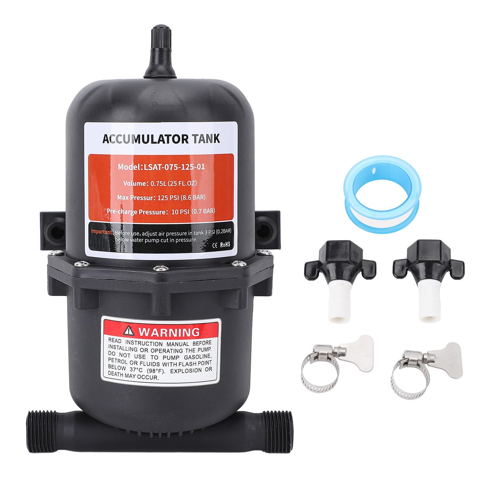 Unter Druck Stehender Akkumulatortank, für Wohnmobile, Boote und Wassersysteme, Wohnmobil-Akkumulatortank 0,75 L, max. 125 PSI, 1/2 MNPT-Anschluss von Eujgoov