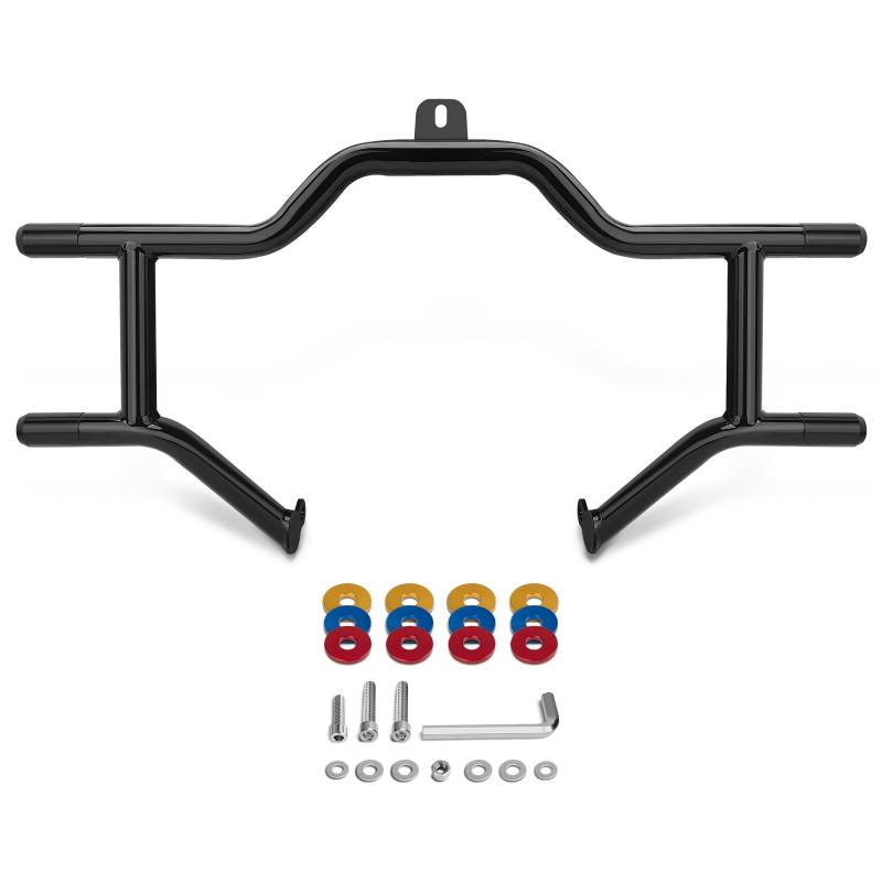 Eumti Motorschutz für die Autobahn-Sturzbügel vorne, mit flacher Unterlegscheibe, passend für 2009–2024 Touring Road Glide Road King Street Glide Electra Glide CVO und Freewheeler Trike Modelle von Eumti