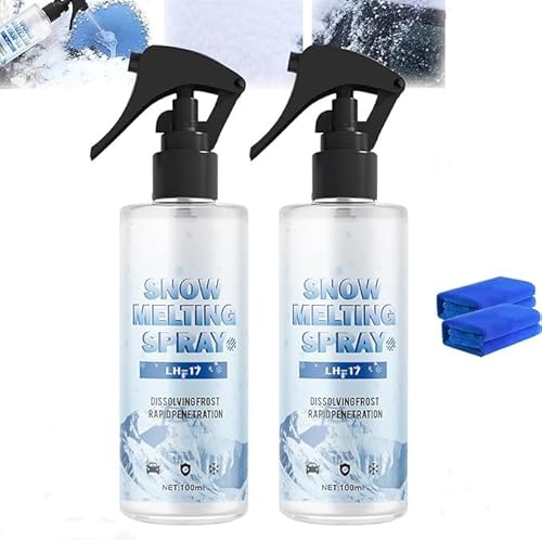 Eunmsi Car & Refrigerator De-Icing and Snow Spray, Ice-Melting Agent, Deicer for Car Windshield, Melting Spray,Protecting The Paint from Snow and Ice Scratches (2 pcs) von Eunmsi