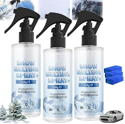 Eunmsi Car & Refrigerator De-Icing and Snow Spray, Ice-Melting Agent, Deicer for Car Windshield, Melting Spray,Protecting The Paint from Snow and Ice Scratches (3 pcs) von Eunmsi