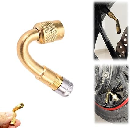 Multi-Function Pure Brass Inflatable Nozzle Extension,Tire Valve Extension,Valve Stem Extenders 45 Degree 90 Degree 135 Degree Universal Tire Valve Extender (1 pcs-Gold C) von Eunmsi