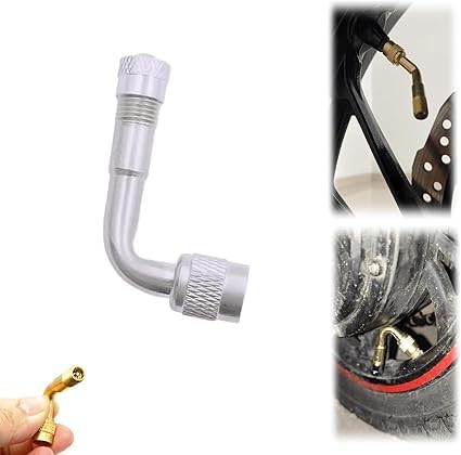 Multi-Function Pure Brass Inflatable Nozzle Extension,Tire Valve Extension,Valve Stem Extenders 45 Degree 90 Degree 135 Degree Universal Tire Valve Extender (1 pcs-Silver A) von Eunmsi