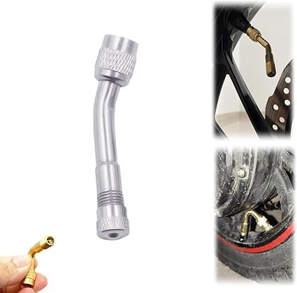 Multi-Function Pure Brass Inflatable Nozzle Extension,Tire Valve Extension,Valve Stem Extenders 45 Degree 90 Degree 135 Degree Universal Tire Valve Extender (1 pcs-Silver B) von Eunmsi