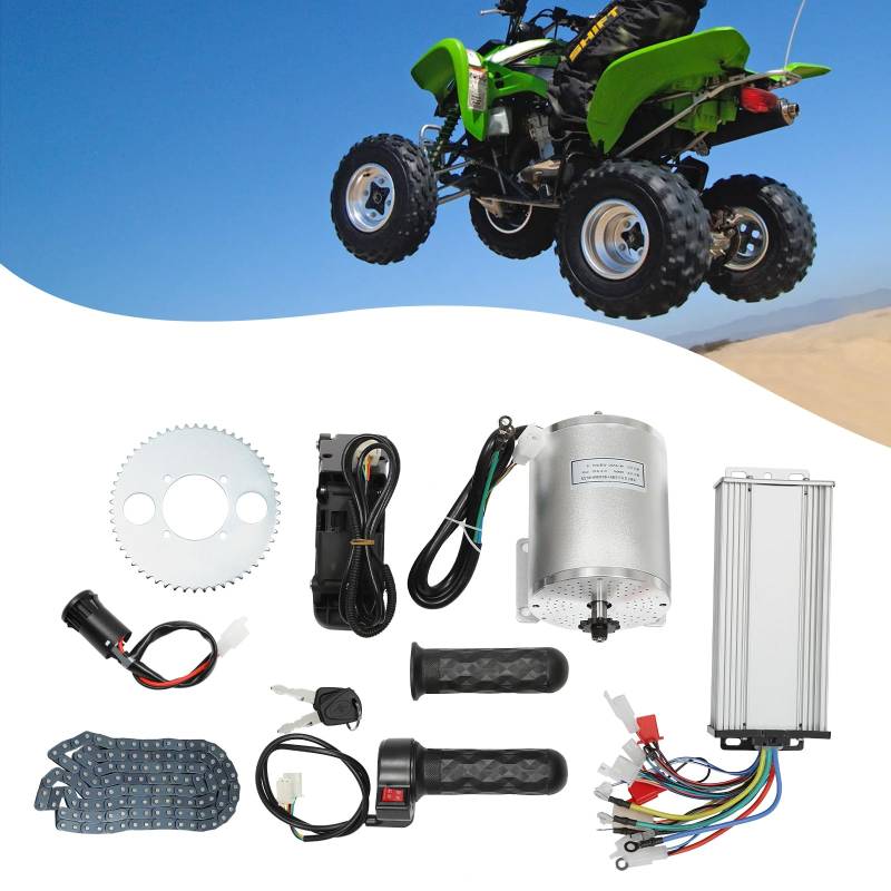 EurHomePlus 3000w 48/60/72V BLDC Brushless Motor Kit Geschwindigkeit Motor Satz Elektro-brushless Hoch Ladegerät Kontroller Elektromotor für elektrische Motorräder, Beach Bikes, Go-Karts von EurHomePlus