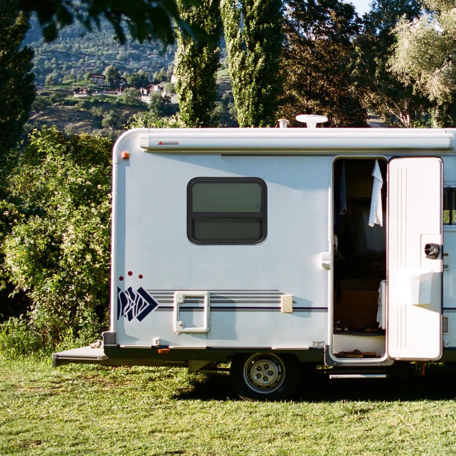 EurHomePlus RV-Fenster, Vertikales Schiebefenster, Netzgitter hält Mücken und Insekten, für Wohnmobile, Wohnwagen von EurHomePlus