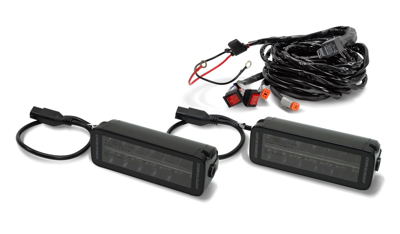 Euralight fahrzeugspezifischen Kühlergrill Kit + 2 LED Fernscheinwerfer Komplettset eintragungsfrei gemäß ECE R149 von Euralight