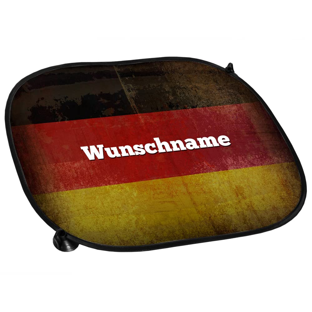 Sonnenschutz mit Namen und Motiv Deutschlandflagge | Auto-Sonnenschutz personalisiert | Sonnenblende mit Wunschnamen von Eurofoto