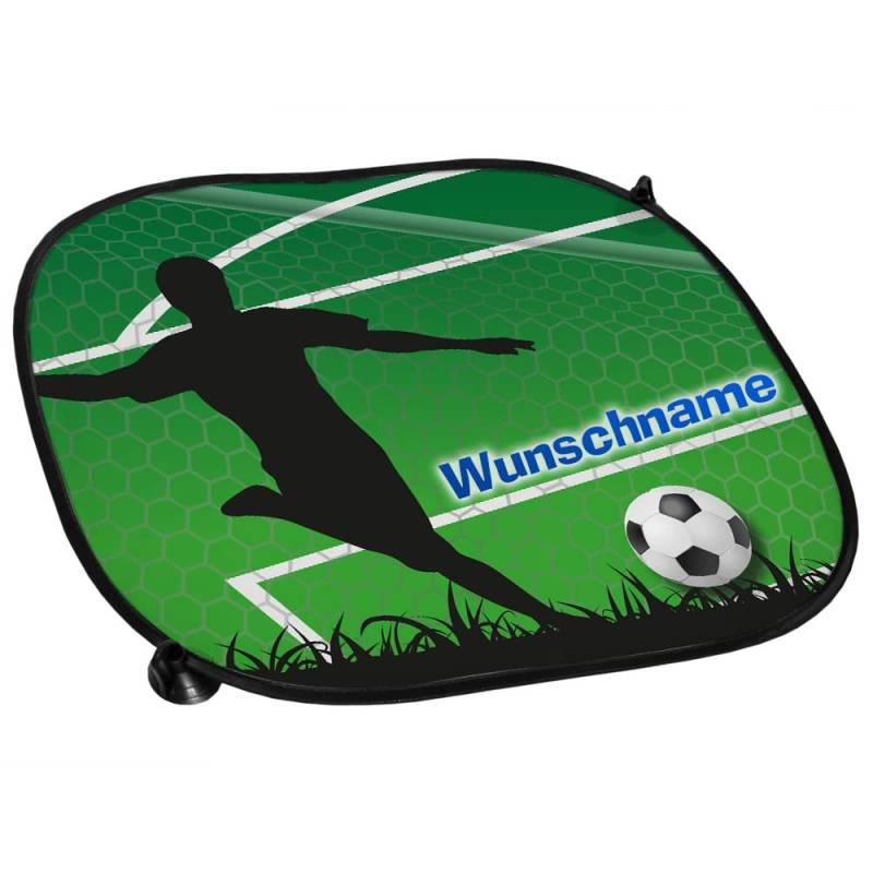 Sonnenschutz mit Namen und Motiv Fußball | Auto-Sonnenschutz personalisiert | Sonnenblende mit Wunschnamen von Eurofoto