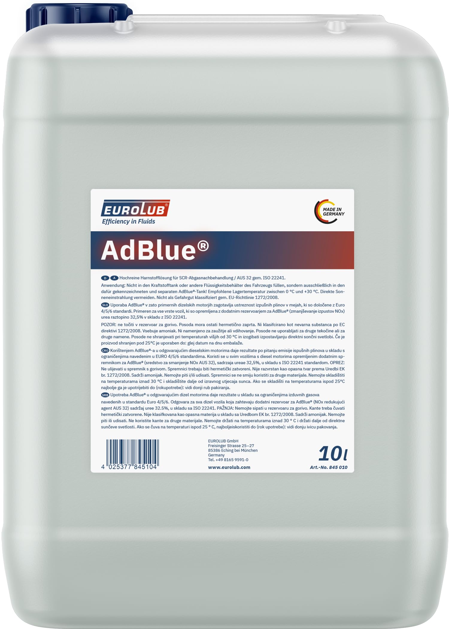 EUROLUB ADBLUE synthetischer Harnstoff, 10 Liter von EUROLUB