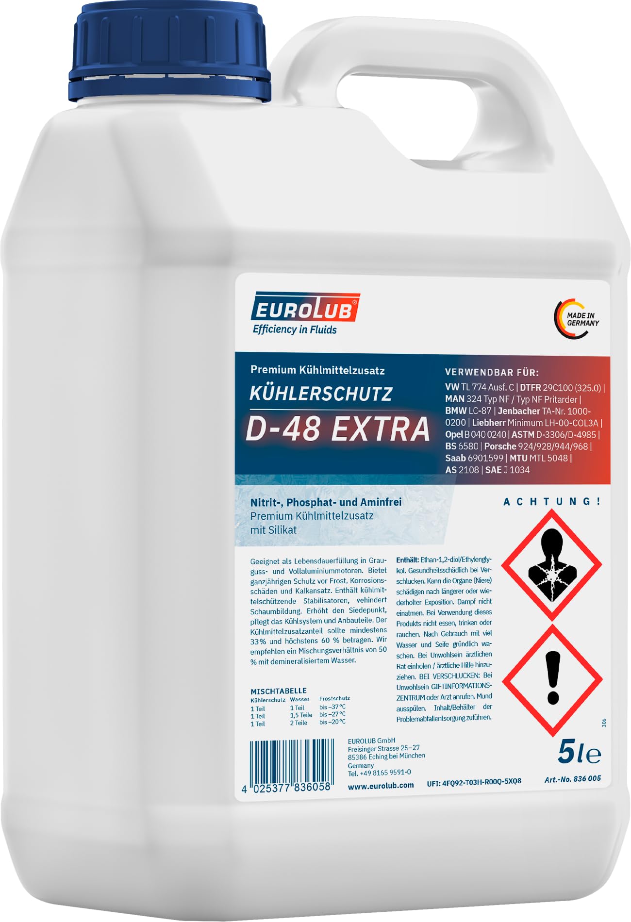 EUROLUB 836005 Kühlerschutz D-48 Extra, 5 Liter von EUROLUB