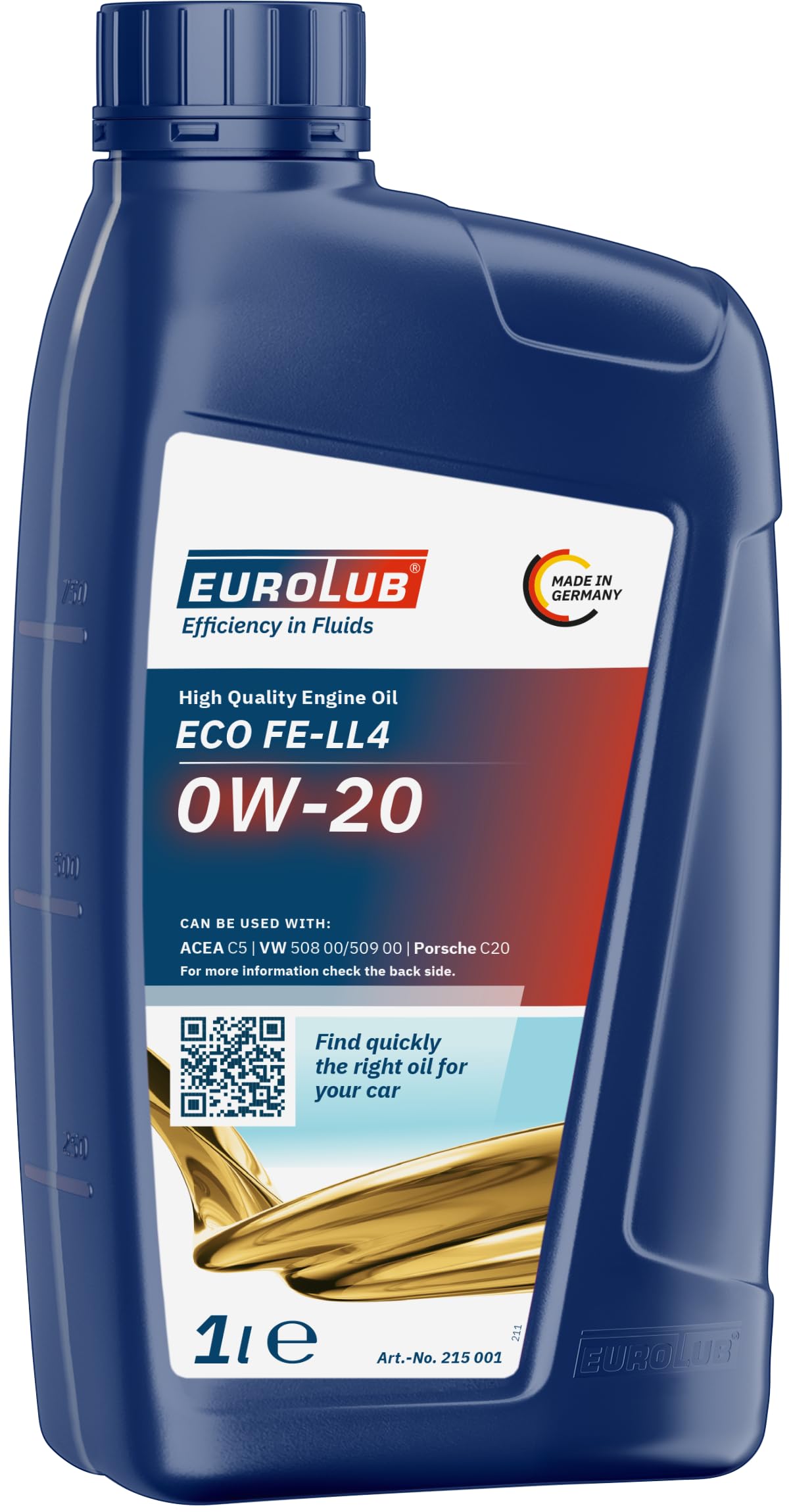 EUROLUB ECO FE-LL4 SAE 0W-20 Motoröl, 1 Liter von EUROLUB