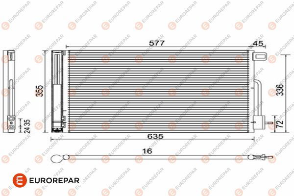 Kondensator, Klimaanlage Eurorepar 1610161480 von Eurorepar