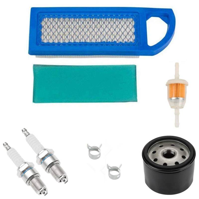 Euros GY20573 Luftfilter + AM125424 AM116304 Ölfilter Kraftstofffilter Zündkerze passend für LA115 LA105 LA110 LA100 L100 L105 L107 L108 115 105 108 Z225 Rasentraktor von Euros