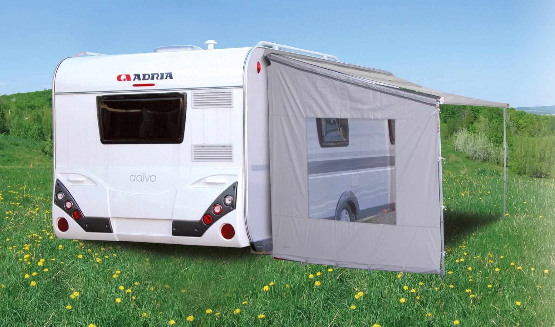 seitenwand Wohnwagen 212 x 230 cm Polyester grau von Eurotrail