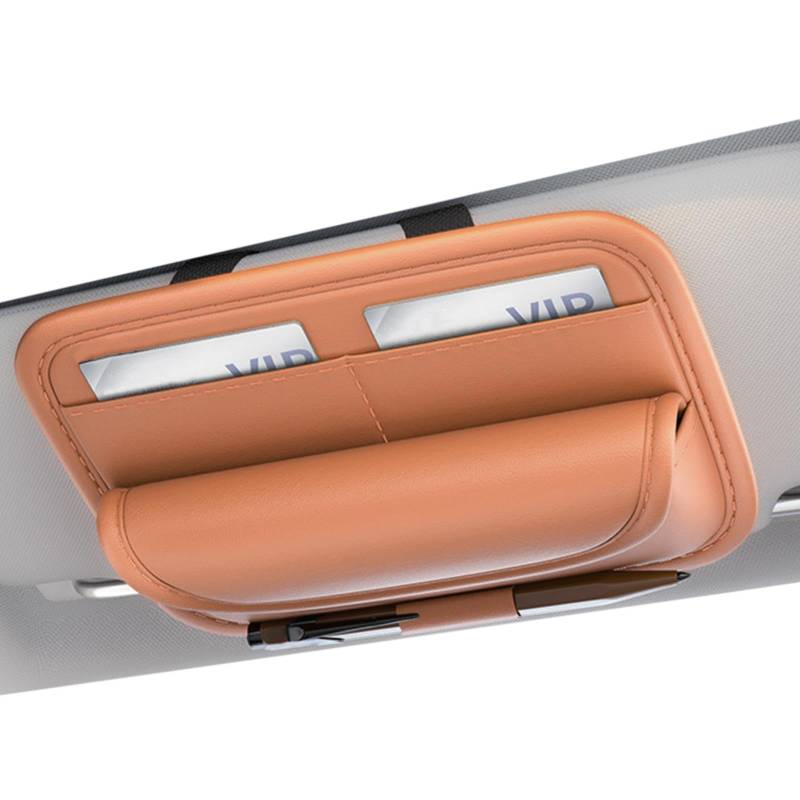 Euyehn Auto-Brillen-Organizer-Box, Sonnenbrillenhalter für Auto, Sonnenbrillenetui aus PU-Leder mit Visier und Sonnenbrillenhalter, Tragbare Mehrzweck-Schutzbox, Visierzubehör für Auto und von Euyehn