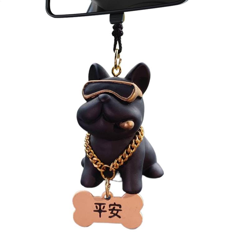 Euyehn Auto-Hundeschmuck, Haustier-Autoschmuck - Bulldog Auto Interior Dangle Resin | Auto-Anhänger zum Aufhängen, lustiges Tier-Auto-Rückspiegel-Charm-Ornament für Heimdekoration von Euyehn