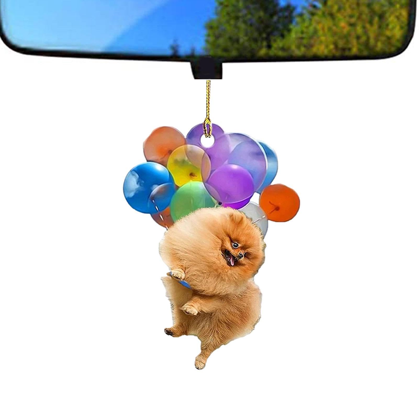 Euyehn Ballon-Hunde-Auto-Dekor, Ornament Ballonaufhänger Auto Hund Tier Rückspiegel Anhänger, Niedlicher und lustiger Ballon-Hunde-Aufhänger, Auto-Rückspiegel-Zubehör von Euyehn