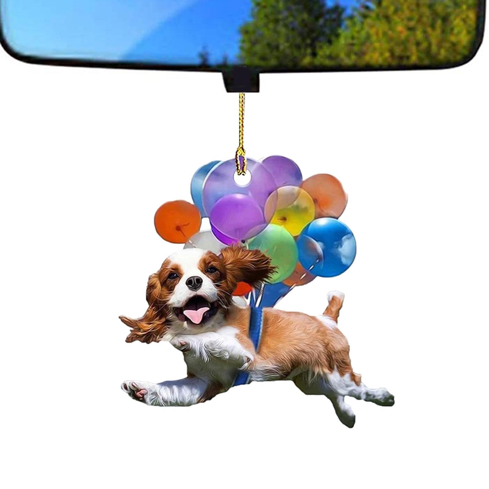 Euyehn Ballon-Hunde-Auto-Dekor - Ornament Ballonaufhänger Auto Hund Tier Rückspiegel Anhänger,Bunter Tier-Aufhänger, Auto-Rückspiegel-Zubehör, Ballon-Tier-Dekor, Auto-Spiegel-Zubehör von Euyehn