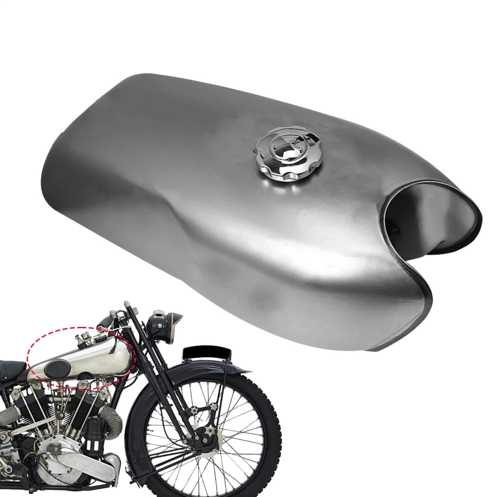 Euyehn Öltank, Motorrad Öltank - Kfz -Ersatzteile 9l - Leckdofter Hochglanz-Powersport-Teile Öltank Zubehör, Retro-Finish von Euyehn