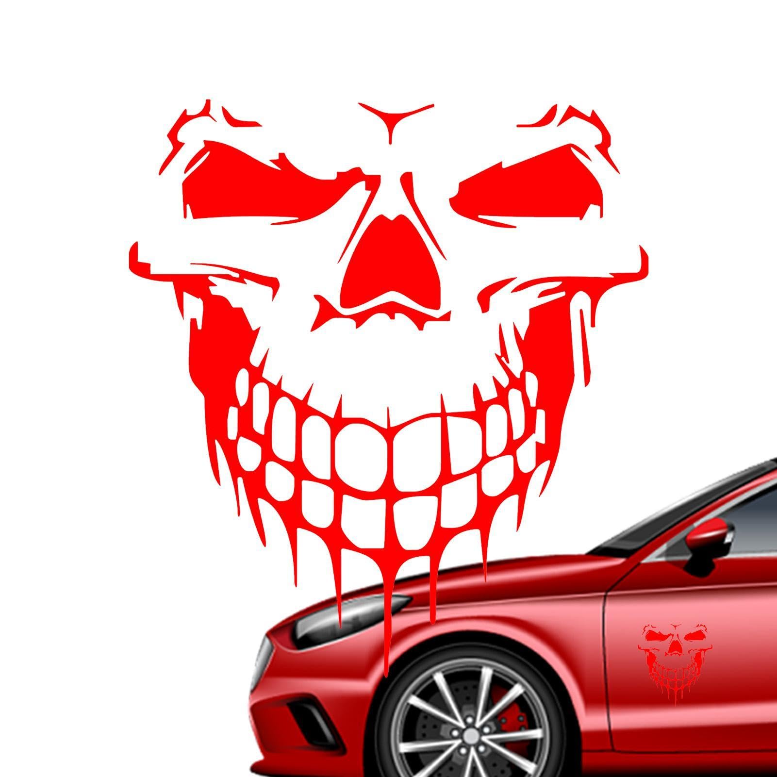 Euyehn Totenkopf-Aufkleber für Autos | Totenkopf-Autoaufkleber, reflektierend,Vinyl-Grafik-Aufkleber für Auto/LKW, Auto-Motorhaube, Karosserie, Seite, Heckscheibe, Totenkopf-Vinyl-Autoaufkleber von Euyehn