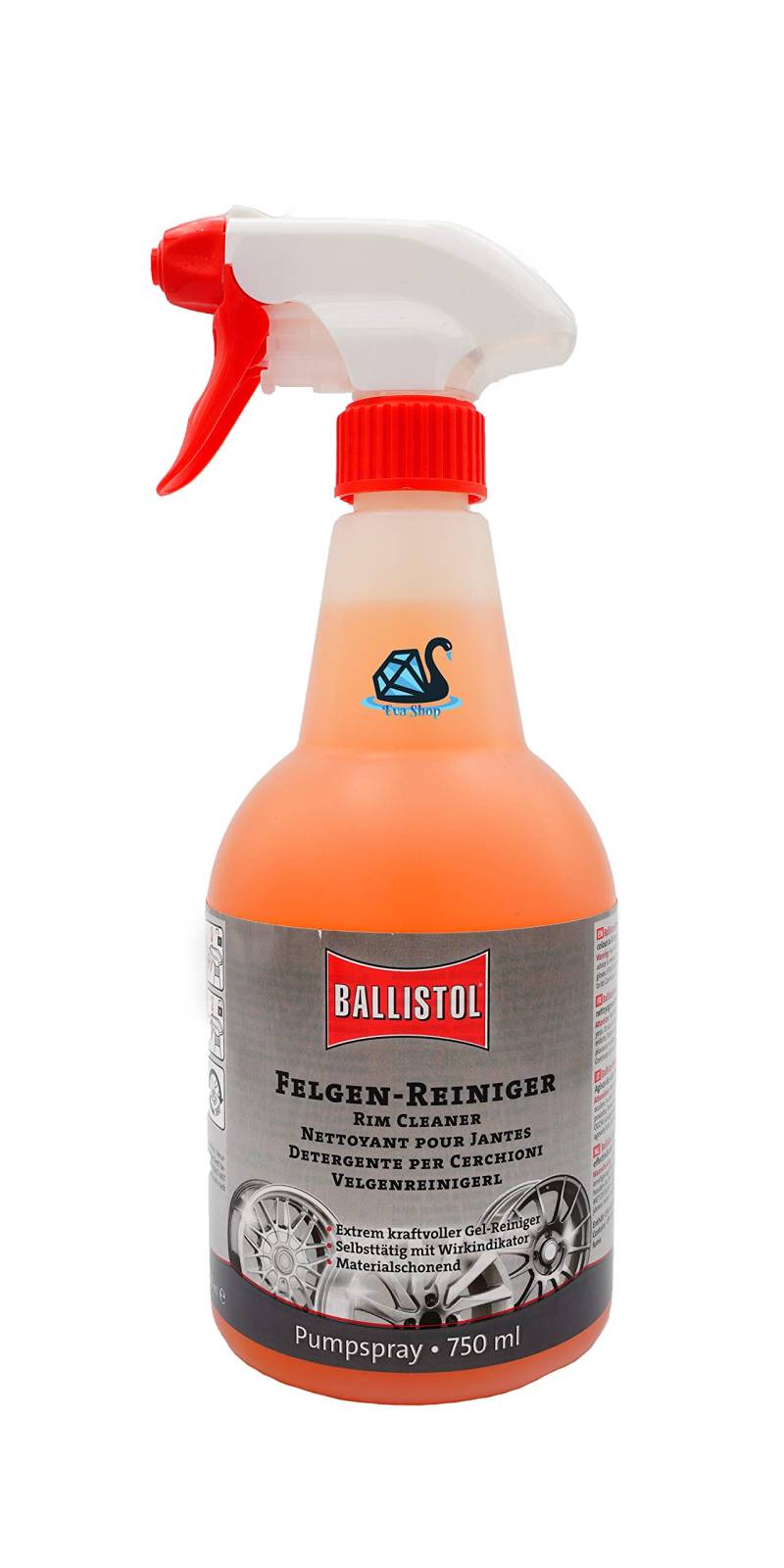 Eva Shop® NEUHEIT Ballistol Premium Felgenreiniger Gel-Reiniger zur Felgenpflege | Professionelle Felgen-Reinigung für Alufelgen & Stahlfelgen | Autopflege für Sommerreifen und Winterreifen 750 ml von Eva Shop