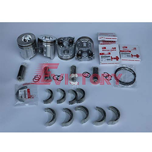 Für YANMAR 4TNE98 Rebuild Kit Kolbenring Ventilführung Haupt-Conrod Lager Volldichtungssatz von Evdiesels