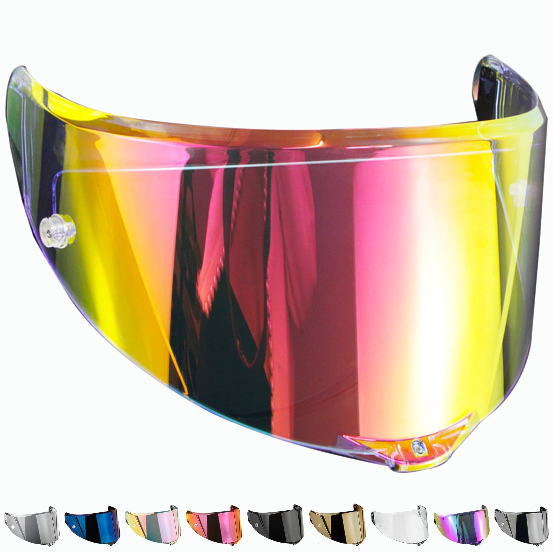 Everalo Kompatibel mit Agv Race 2 Visier - Race 3 - Pista - Pista Gp - Pista Gpr - Pista Gp RR - Corsa - Corsa R - Gt Veloce - Veloce S - Helmvisier Pinlock und Tearoff Ready (Revo Gold) von Everalo