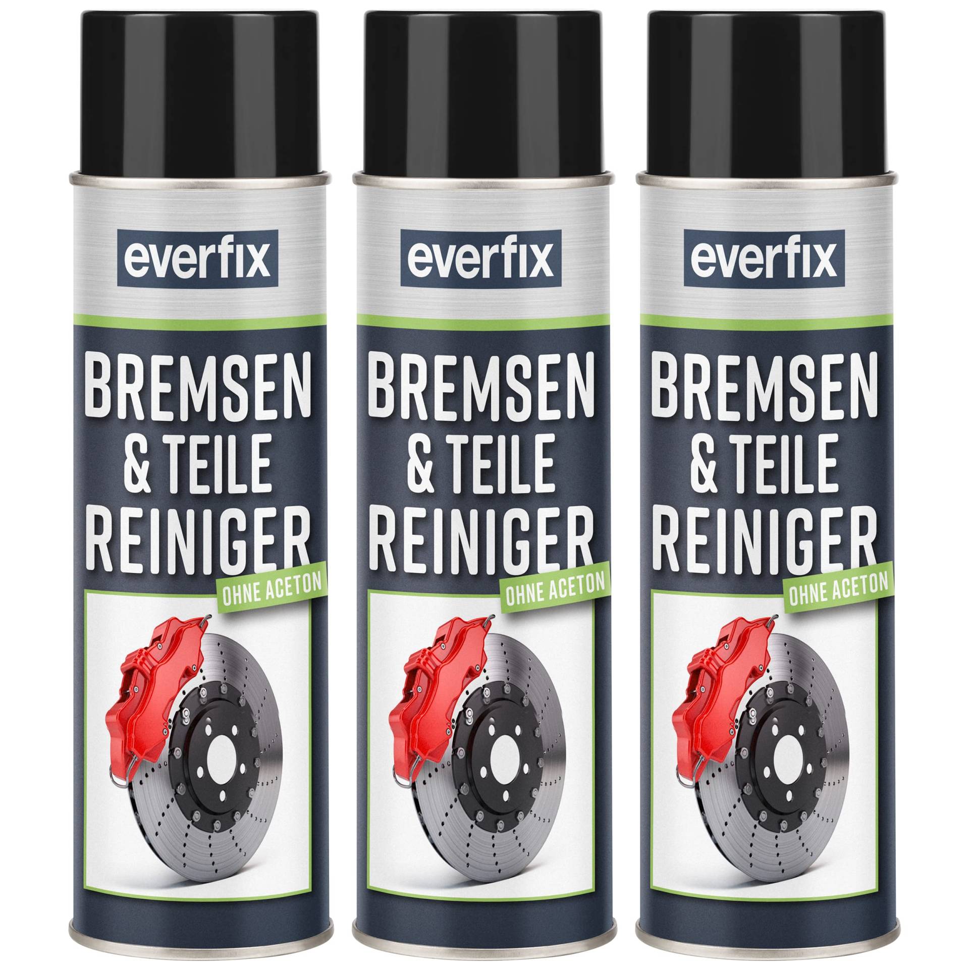 Everfix Bremsenreiniger Spray (3 x 500 ml) Bremsen und Teilereiniger - Reiniger ohne Aceton von Everfix