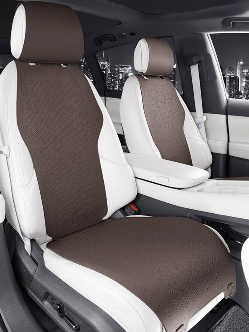 EvshBea Leder Auto Sitzbezug, PU Universeller Autositzbezüge Kompletter Satz 5 Sitzer, Vorne Und Hinten Sitzschoner, 2/3 Abgedeckt, Passend Für Auto/SUV, Alle Vier Jahreszeiten (Brown, 5seater) von EvshBea