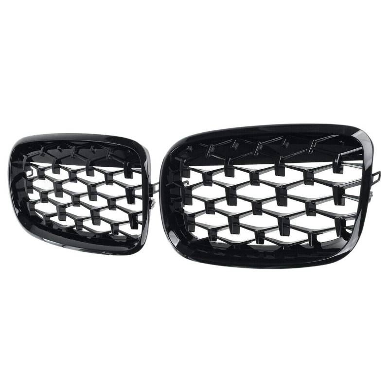 Evzvwruak Auto Diamant Gitter Front Nieren Gitter Chrom Mesh KüHlergrill für E70 E71 E72 X5 X6 2007-2013 Schwarz von Evzvwruak