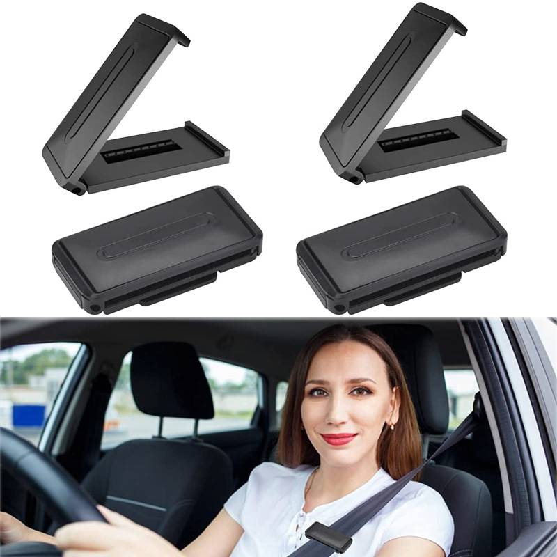 Exbrith 4 Stück Auto Sicherheitsgurt Einsteller, Car Seat Belt Adjuster Clips, Autositz Gurtversteller, für Autos, Nackengurtversteller, Sicherheitsgurtverstellungen, für Jeden Geeignet von Exbrith