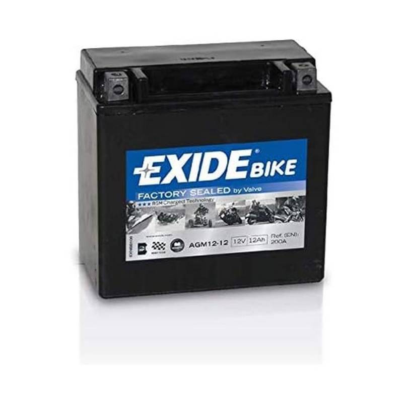 Exide AGM12-12 AGM-Ready Motorrad Starter-Batterie 12V 12Ah 200A von Exide Batteries