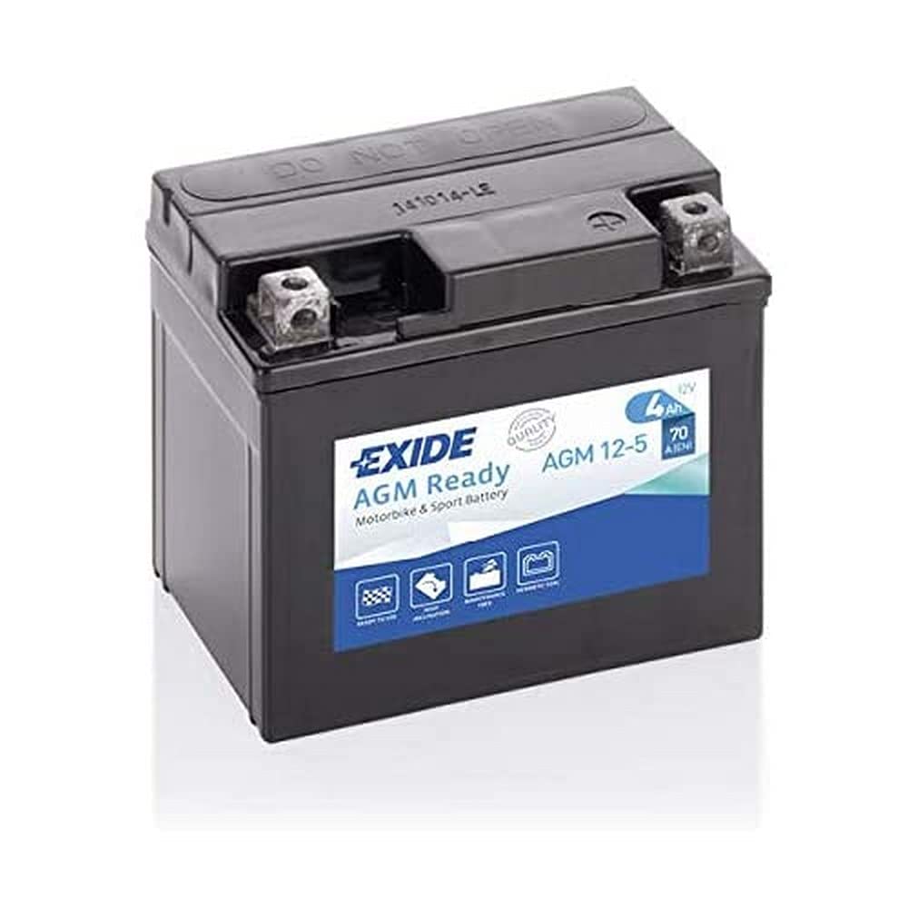 Exide AGM12-5 AGM-Ready Motorrad Starter-Batterie 12V 4Ah 70A von Exide Batteries